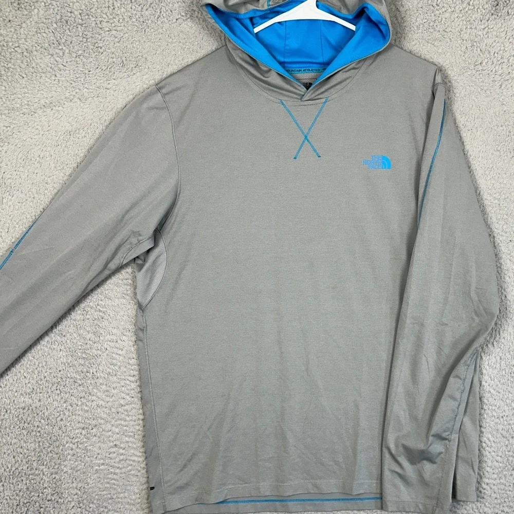 The North Face Hoodie Mens Large FlashDry-XD Grey Mountain Athletics Pullover